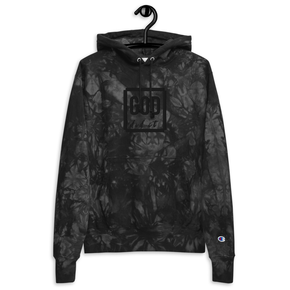 GOD did it embroidered  Champion tie-dye hoodie