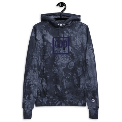 GOD did it embroidered Champion tie-dye hoodie