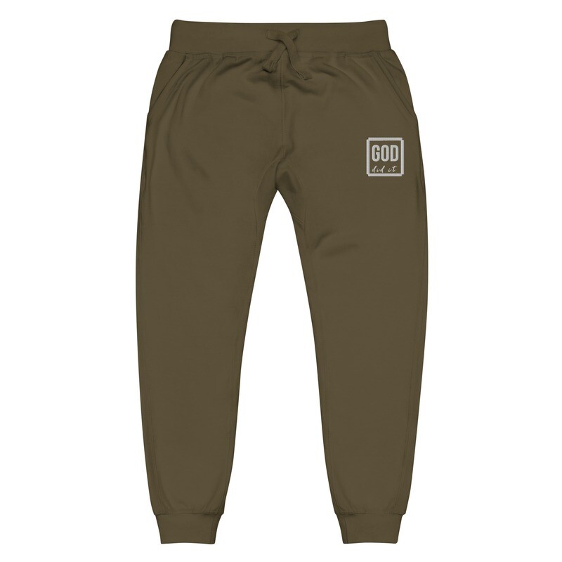 GOD did it embroidered fleece joggers pants