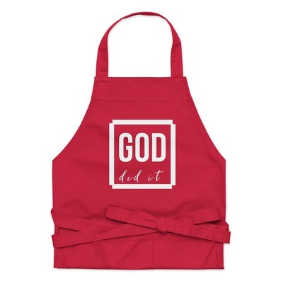 GOD did it cotton apron