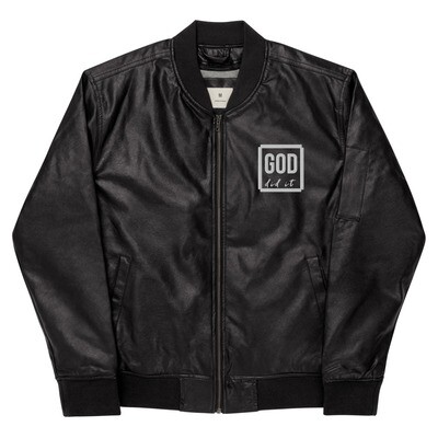 GOD did it vegan leather unisex Bomber Jacket