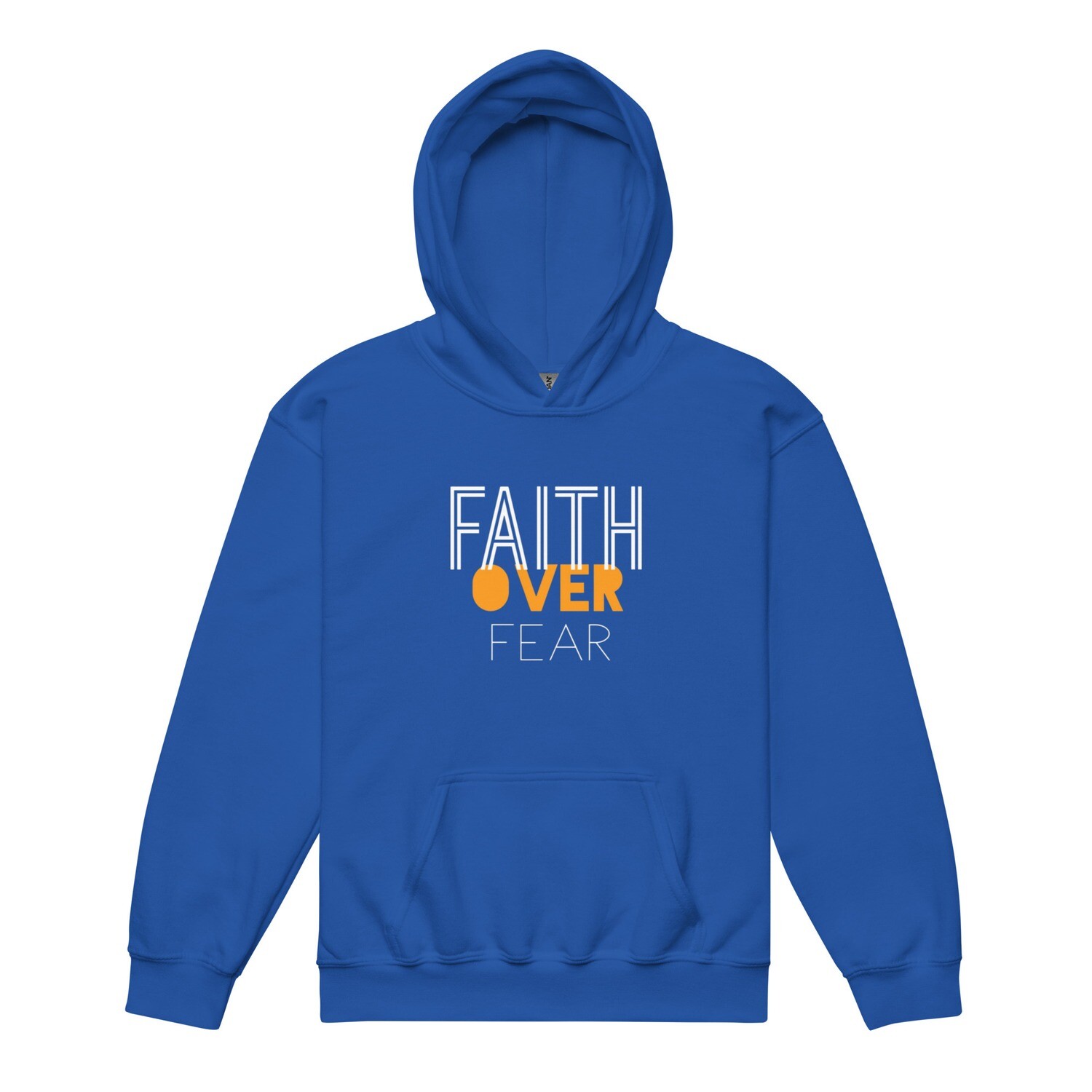 faith over fear youth hoodie