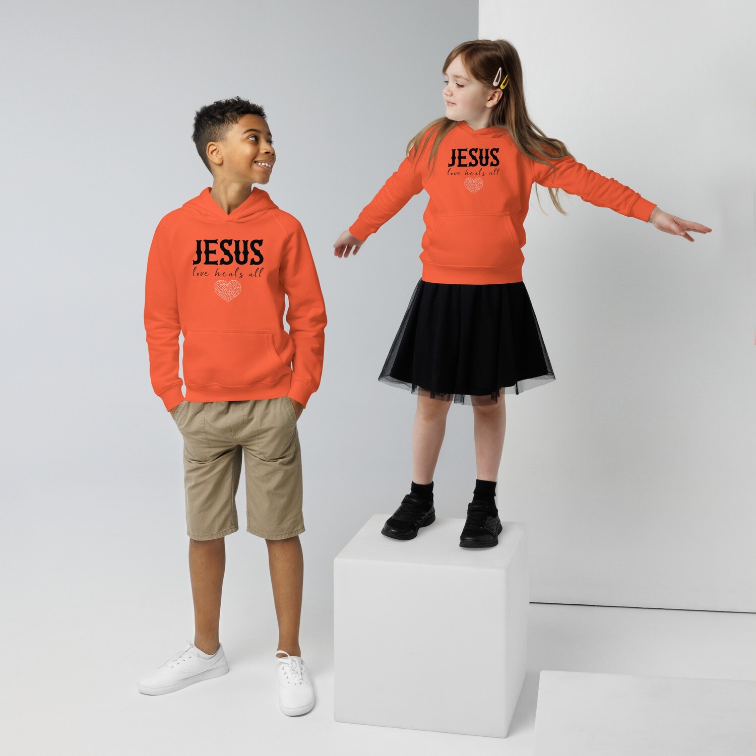 JESUS love heals all Kids hoodie