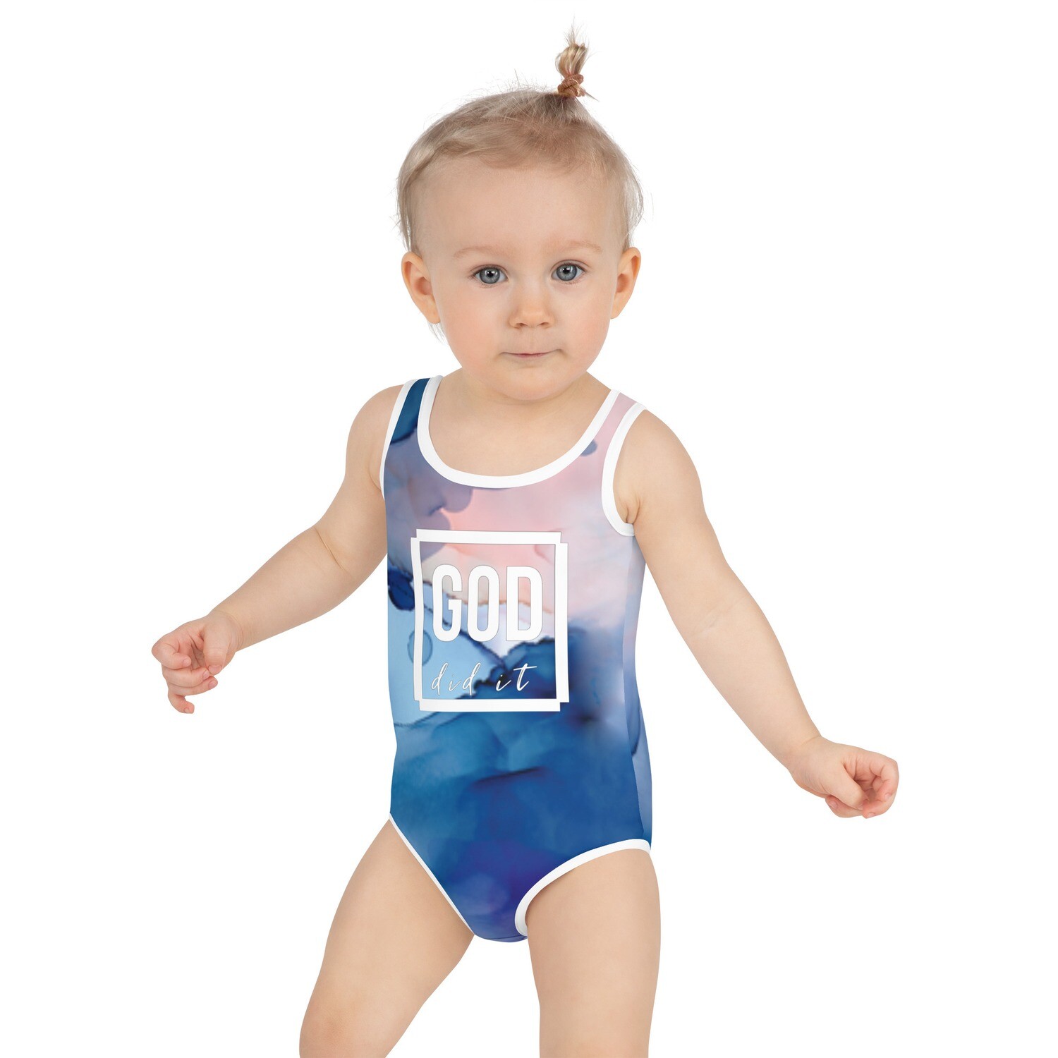 GOD did it  Kids Swimsuit