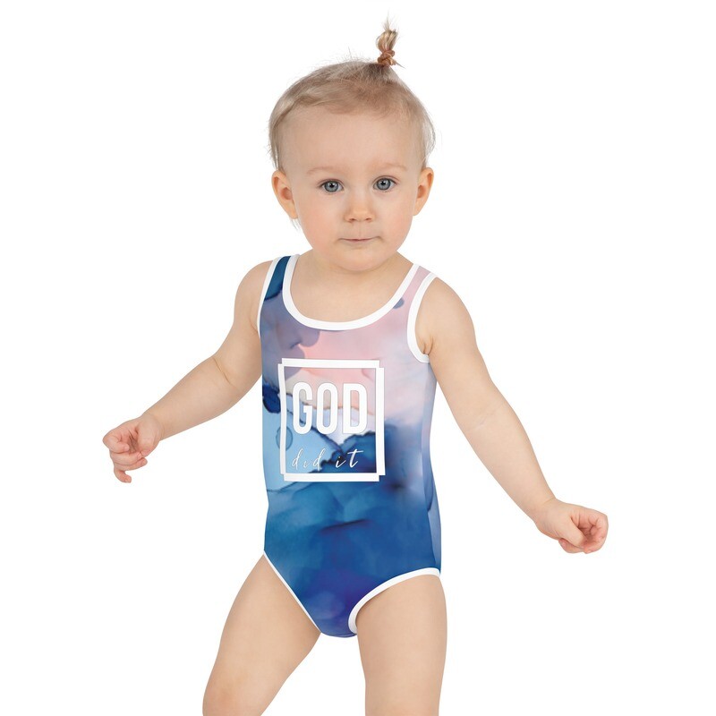 GOD did it  Kids Swimsuit