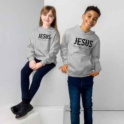 JESUS love heals all Kids fleece hoodie