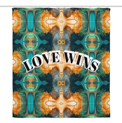 LOVE WINS Shower curtain