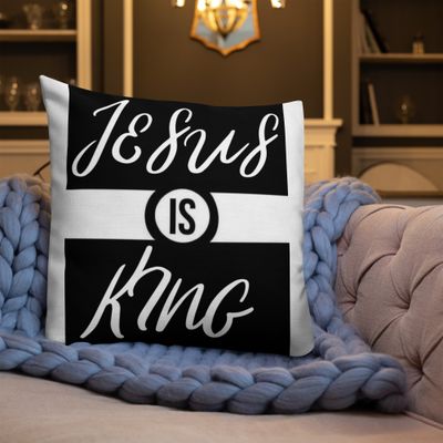 Jesus is king Premium Pillow