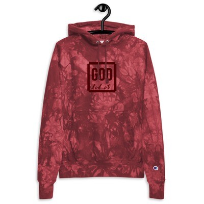 GOD did it embroidered Champion tie-dye hoodie