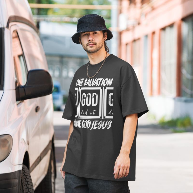 one GOD Jesus oversized premium   t-shirt unisex