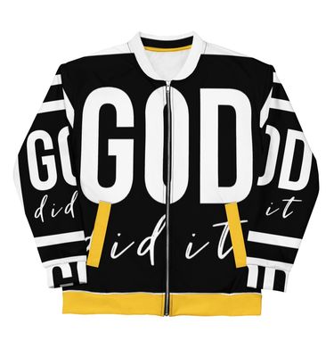 by his stripes GOD did it Bomber Jacket unisex