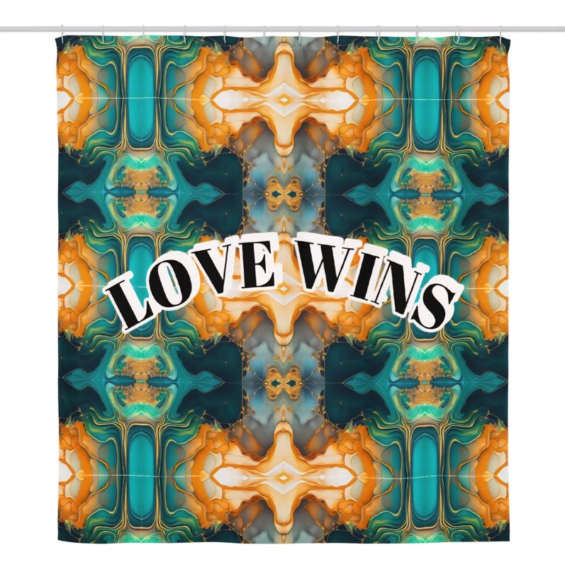 LOVE WINS Shower curtain