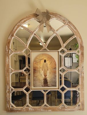 FOLLOW JESUS CATHEDRAL MIRROR ART