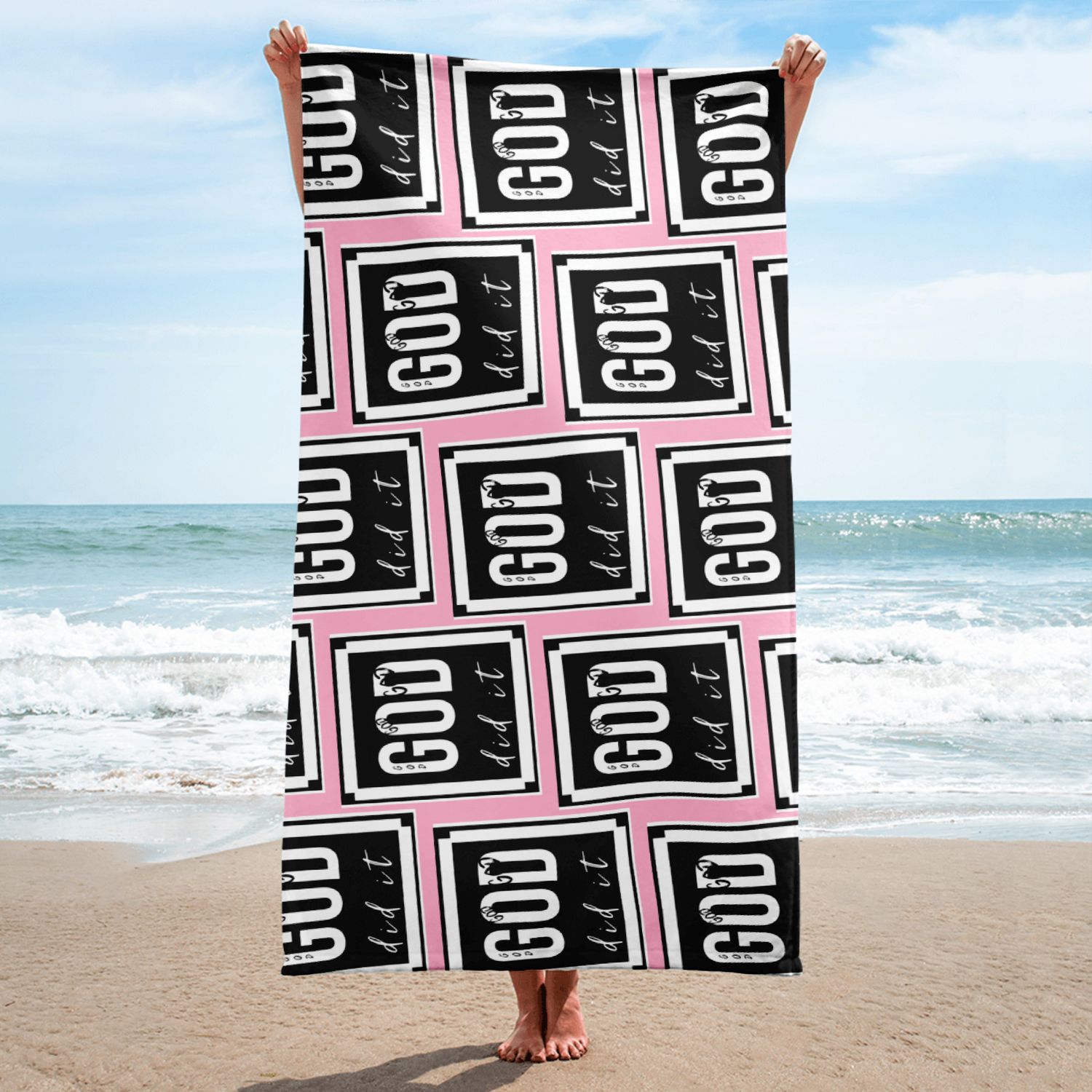 GOD DID IT C3 PINK Towel