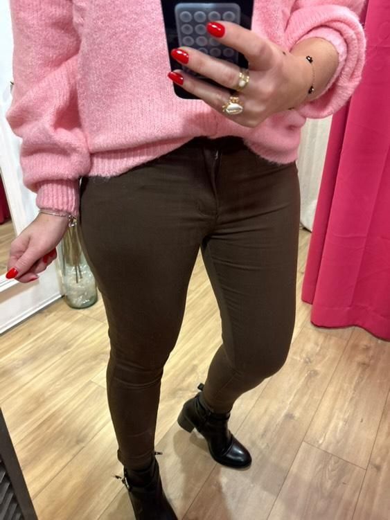 Le pantalon slim choco
