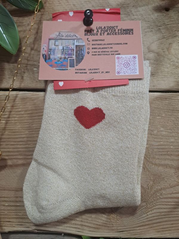 Les Chaussettes a paillettes coeur