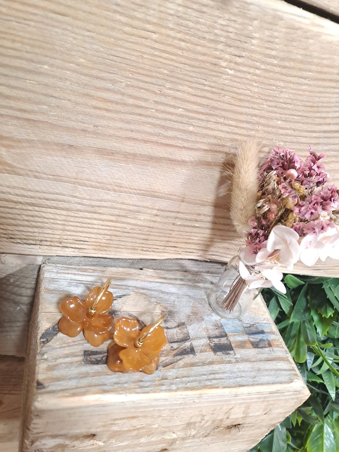 La créole double fleurs camel 🌸