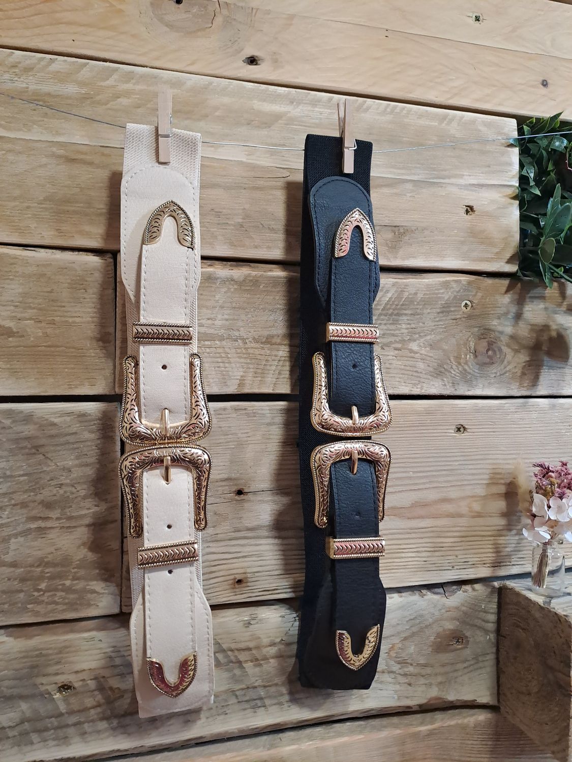 Ceinture élastique double boucles
