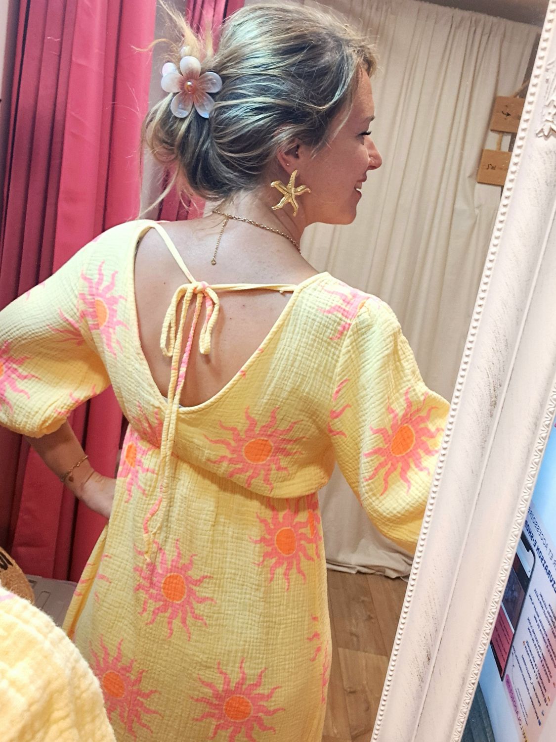 La robe longue soleil jaunr