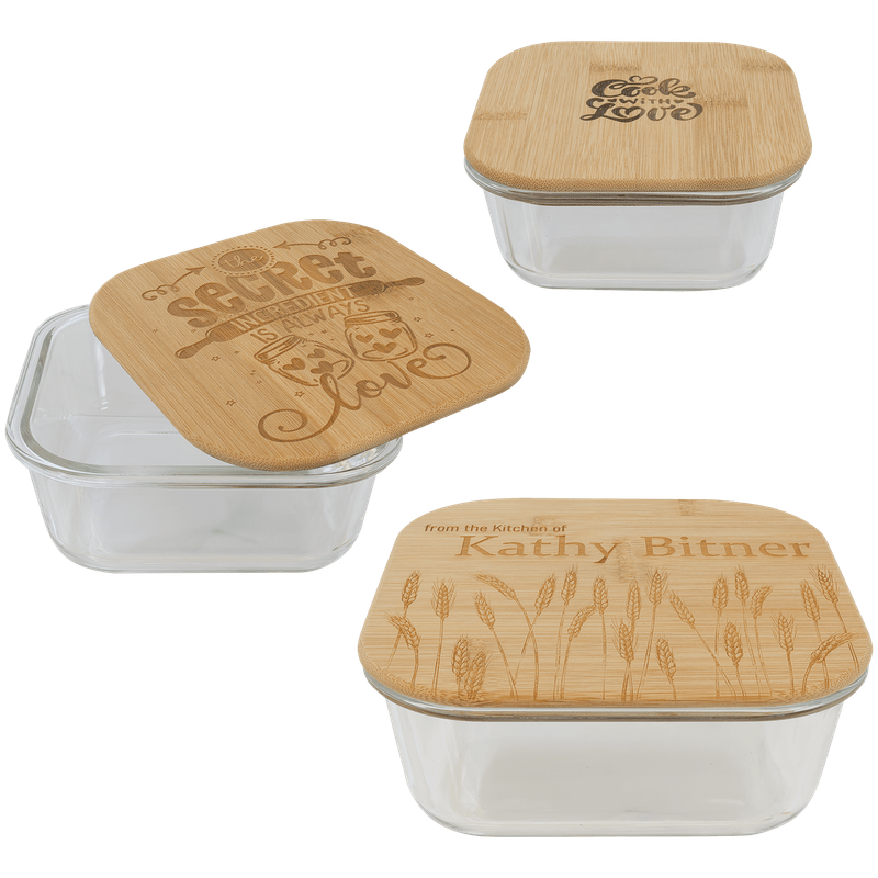Glass Storage Bowls with sealing Bamboo lid