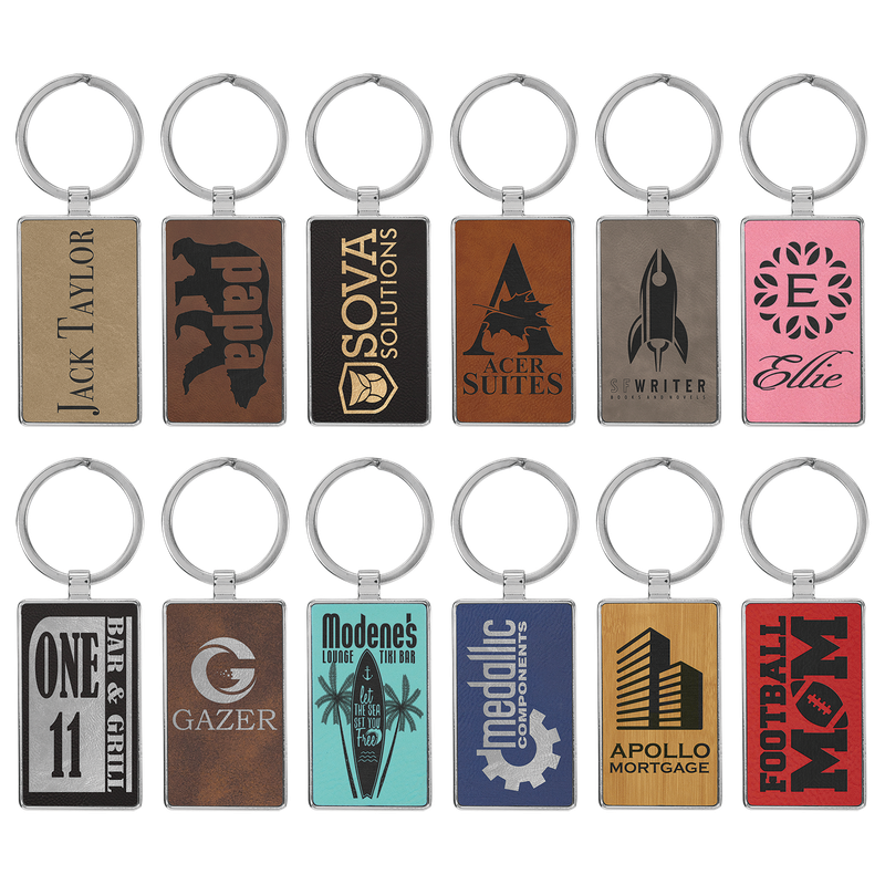 Keychains - Leatherette with Metal Frame