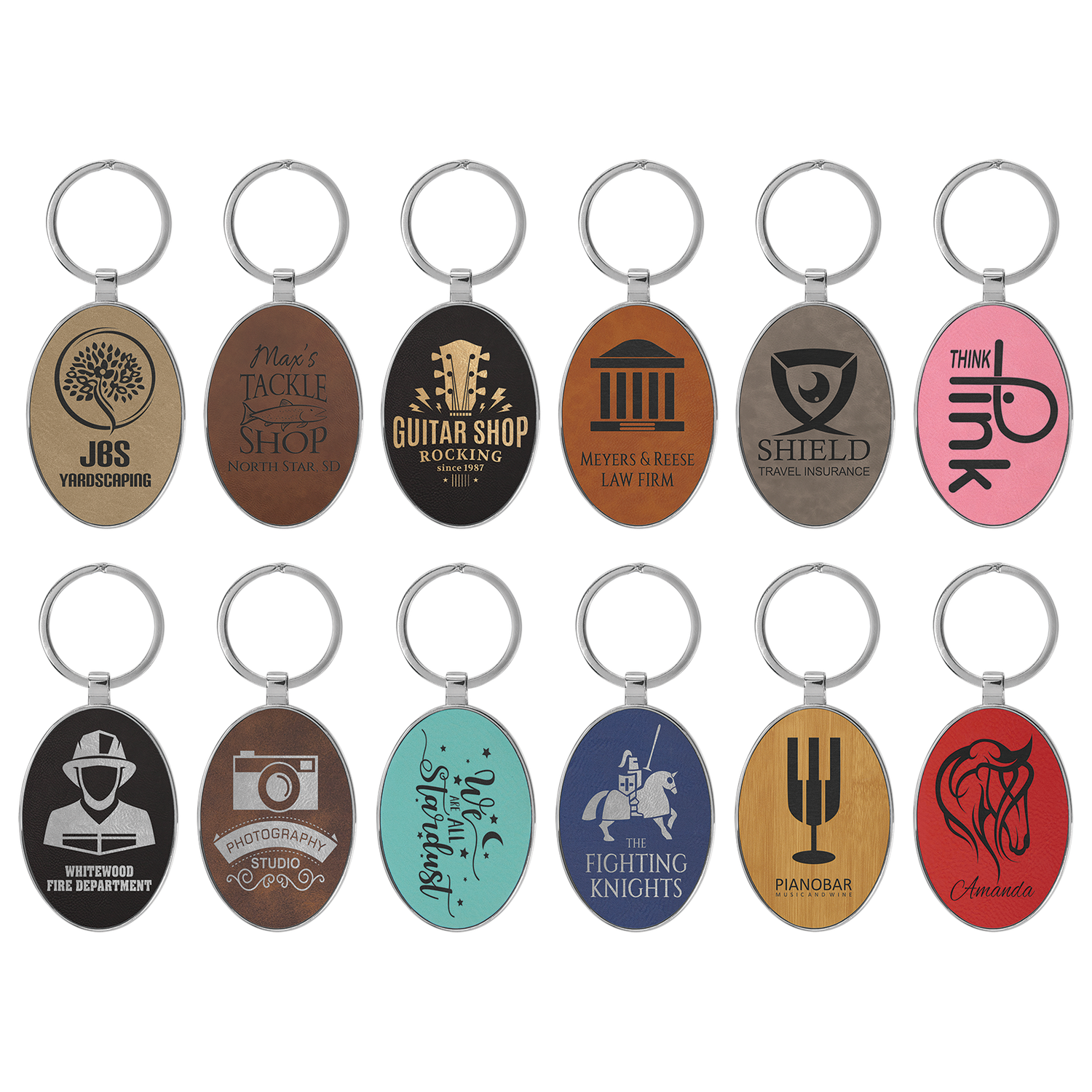 Keychains - Leatherette with Metal Frame