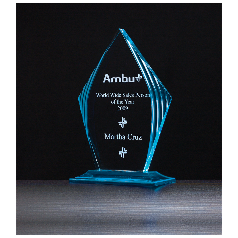Acrylic Awards - Flame Red and Blue