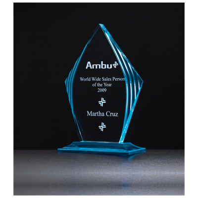 Acrylic Awards - Flame Red and Blue