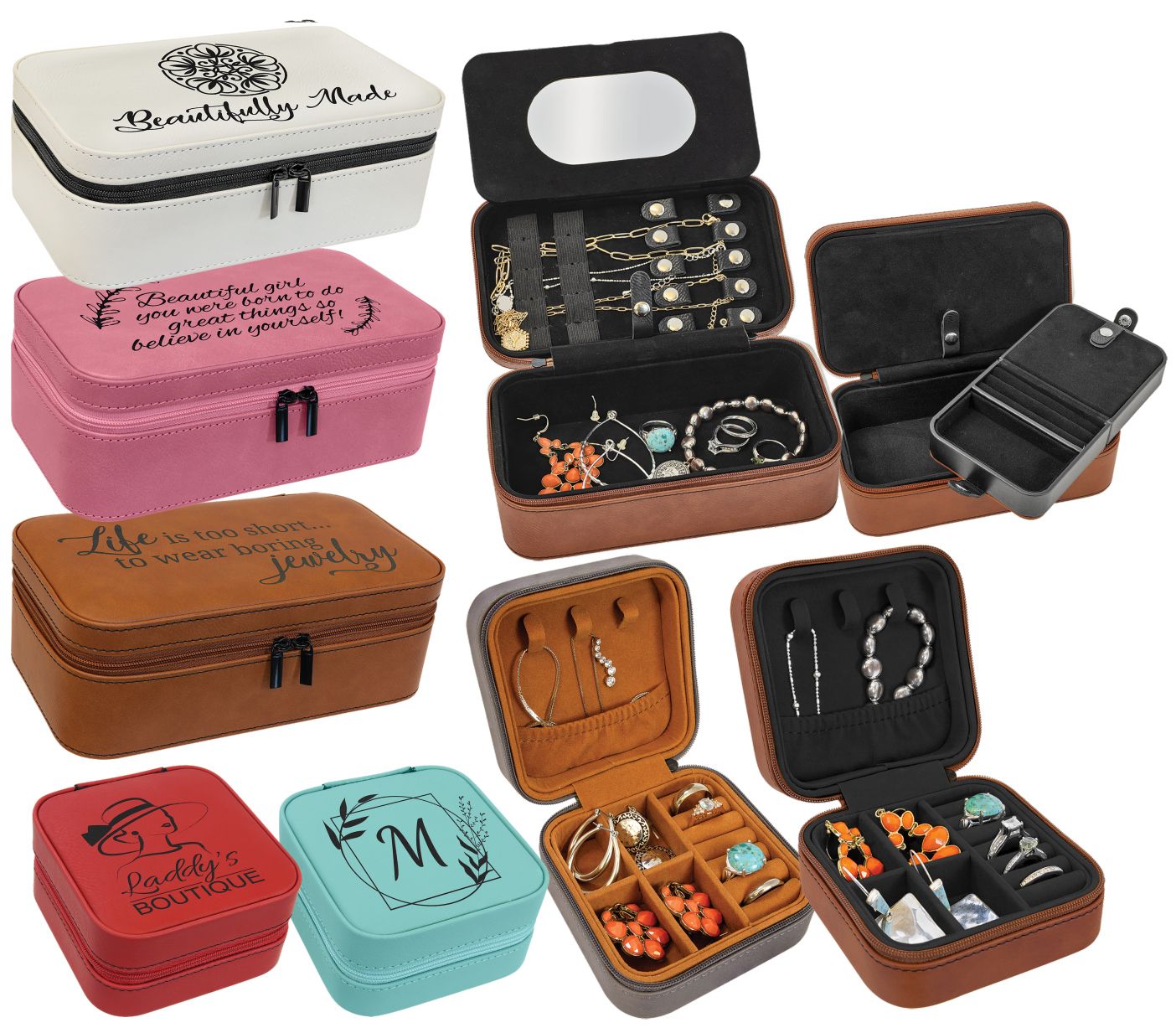 Leatherette Travel Jewelry Boxes