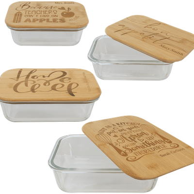 Glass Storage Bowls with sealing Bamboo lid