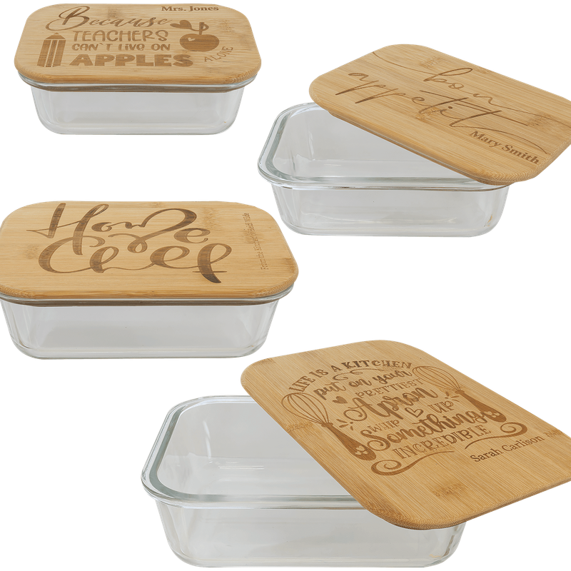 Glass Storage Bowls with sealing Bamboo lid