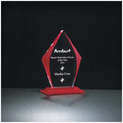 Acrylic Awards - Flame Red and Blue