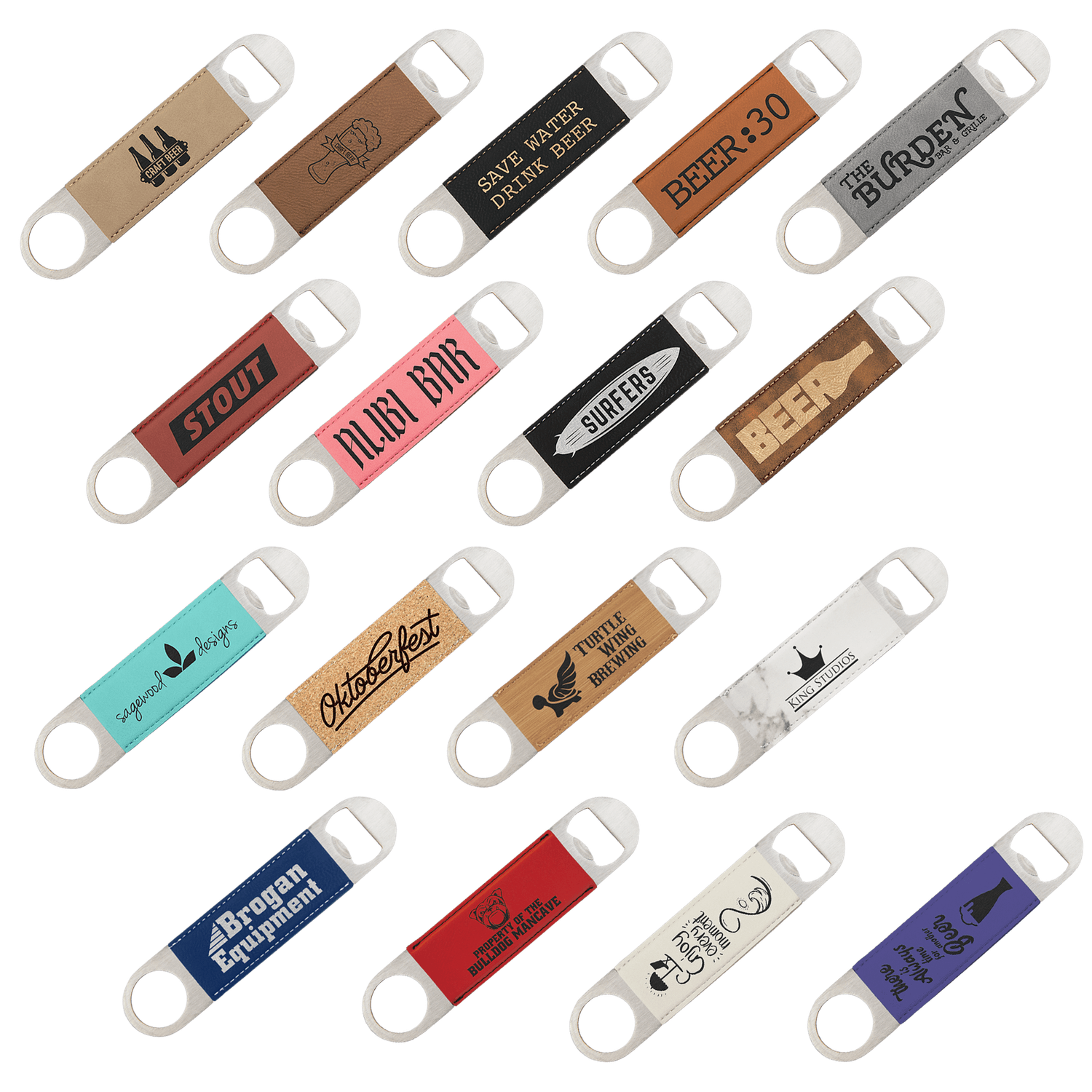 Leatherette Bar &amp; Wine Bottle Openers