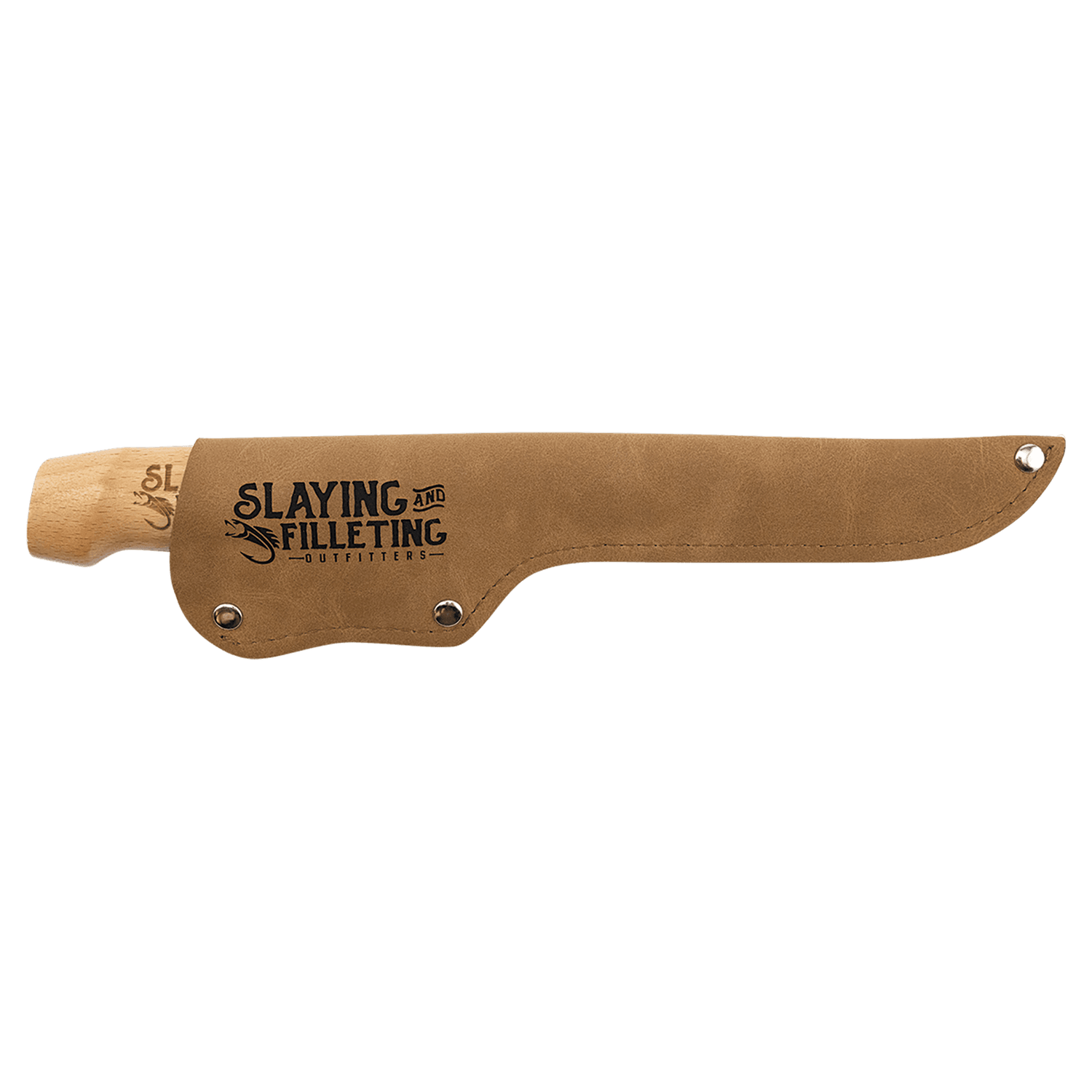 Bison River 4" Fillet Knife with Wood Handle and Leatherette Sheath