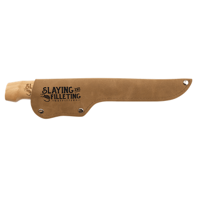 Bison River 4" Fillet Knife with Wood Handle and Leatherette Sheath