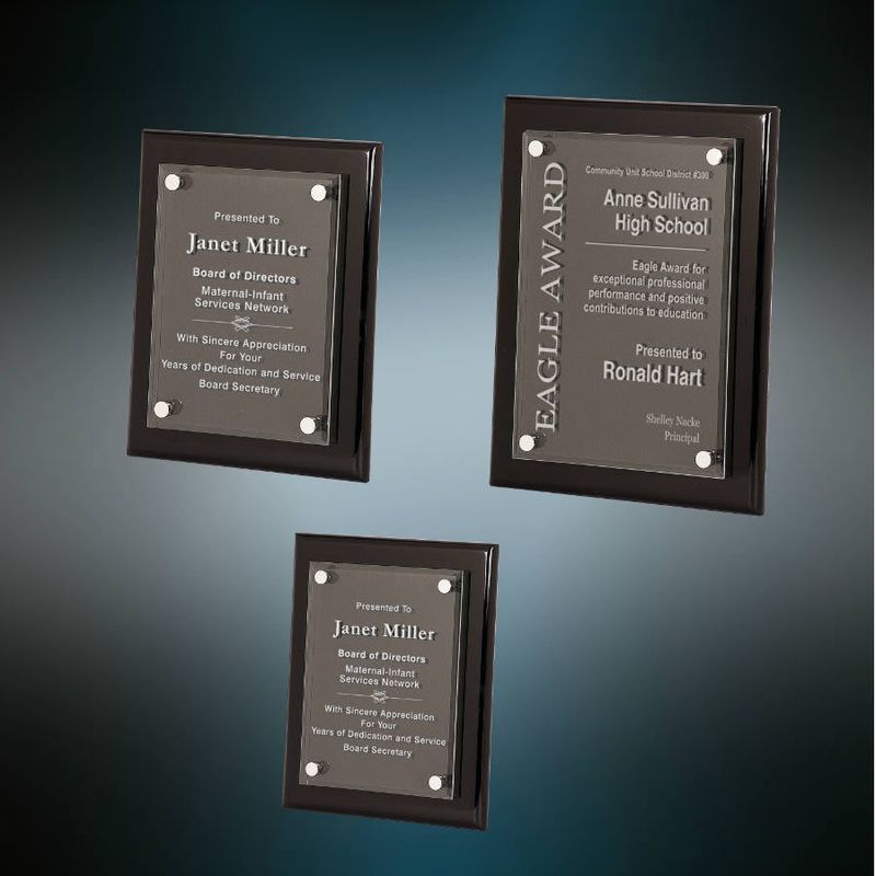 Black Piano Finish Floating Panel Plaque