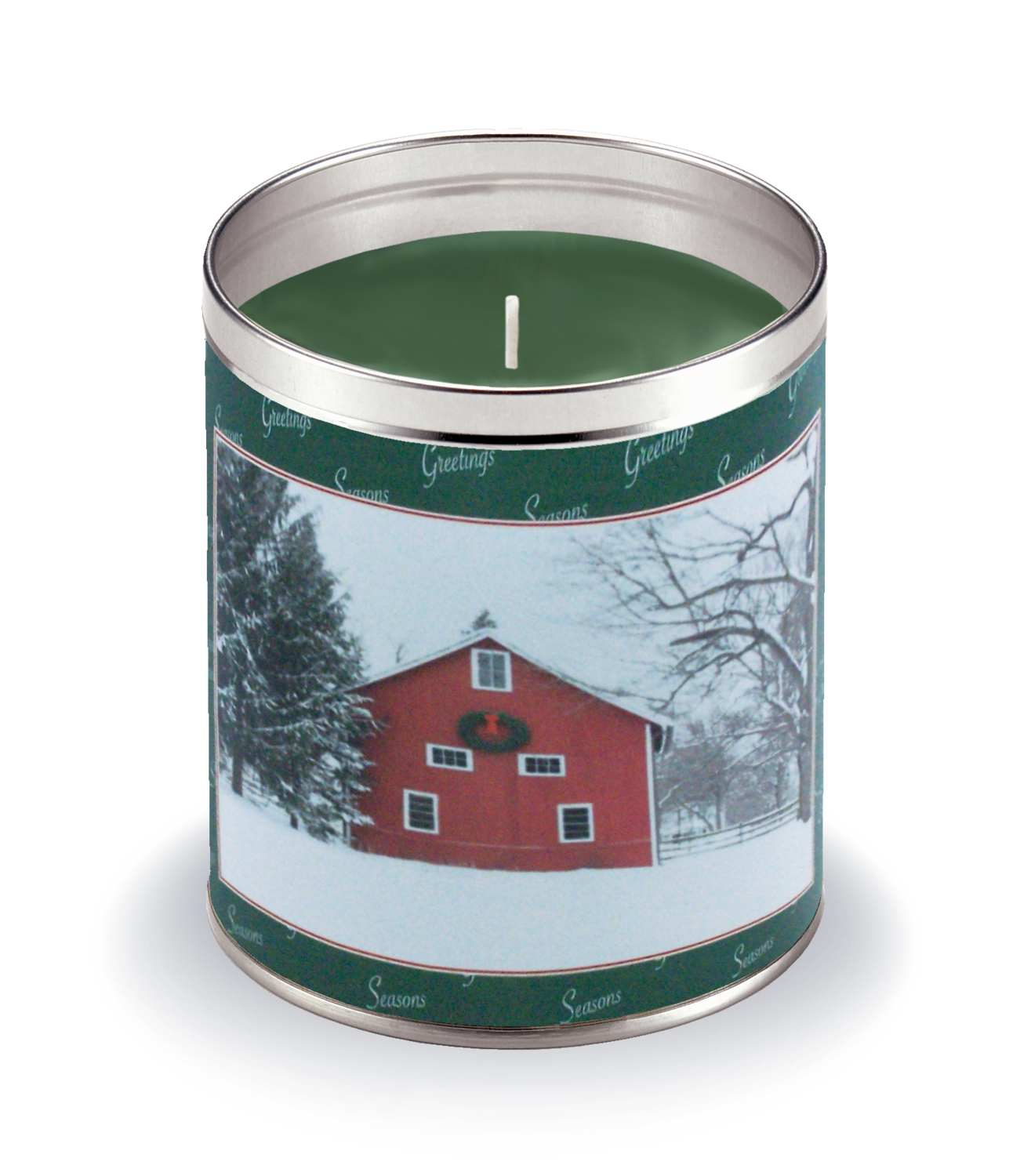 Red Barn Greetings Candle