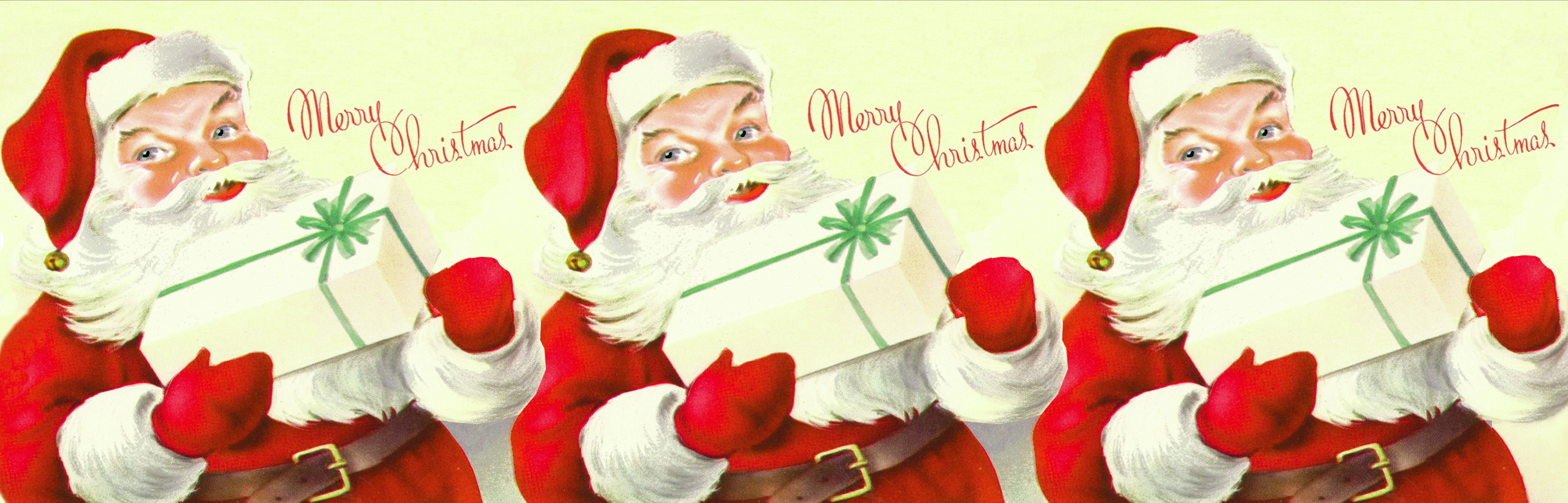 Merry Christmas Santas (White)