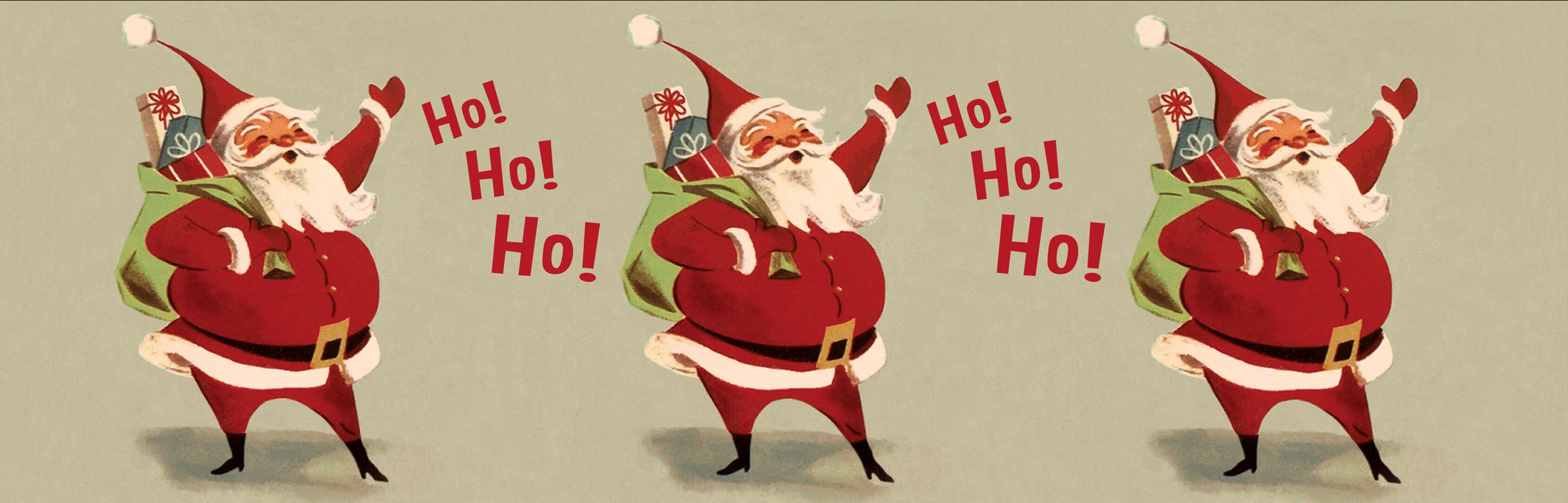 Waving Santas  NEW GOLD TIN