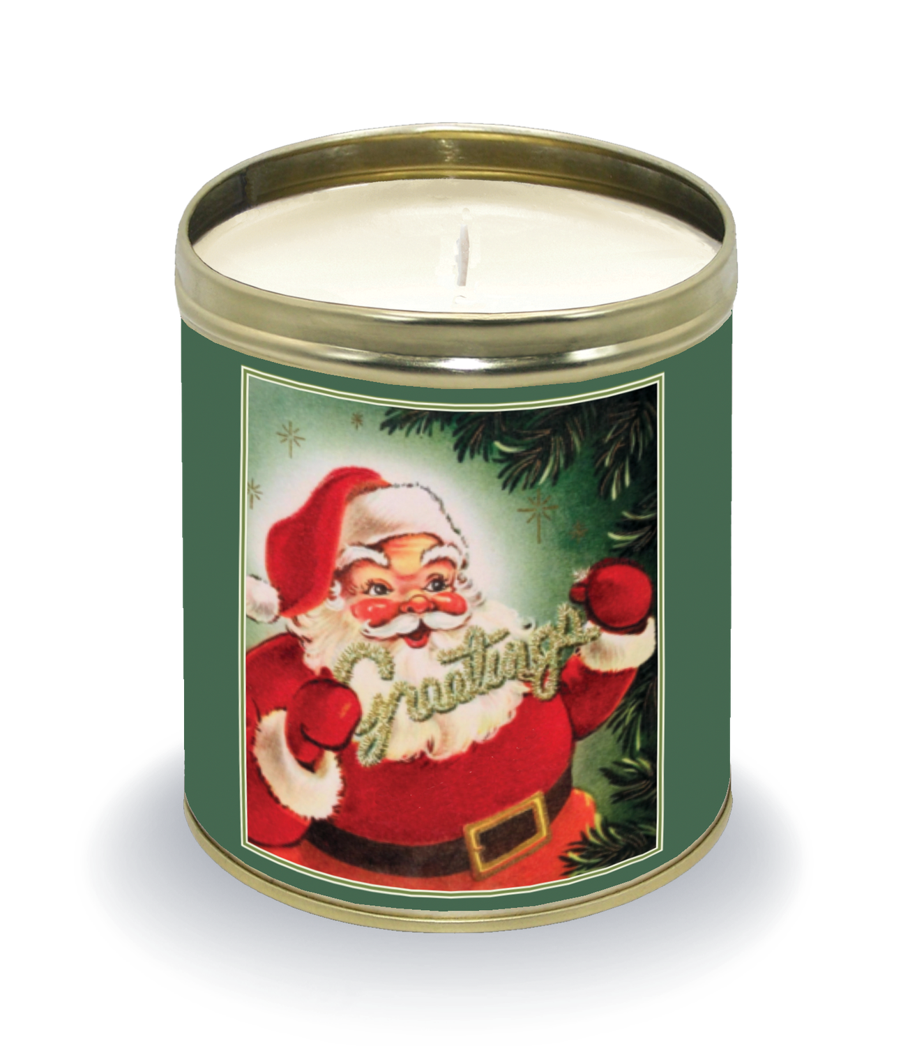 Santa's "Greetings"  NEW GOLD TIN