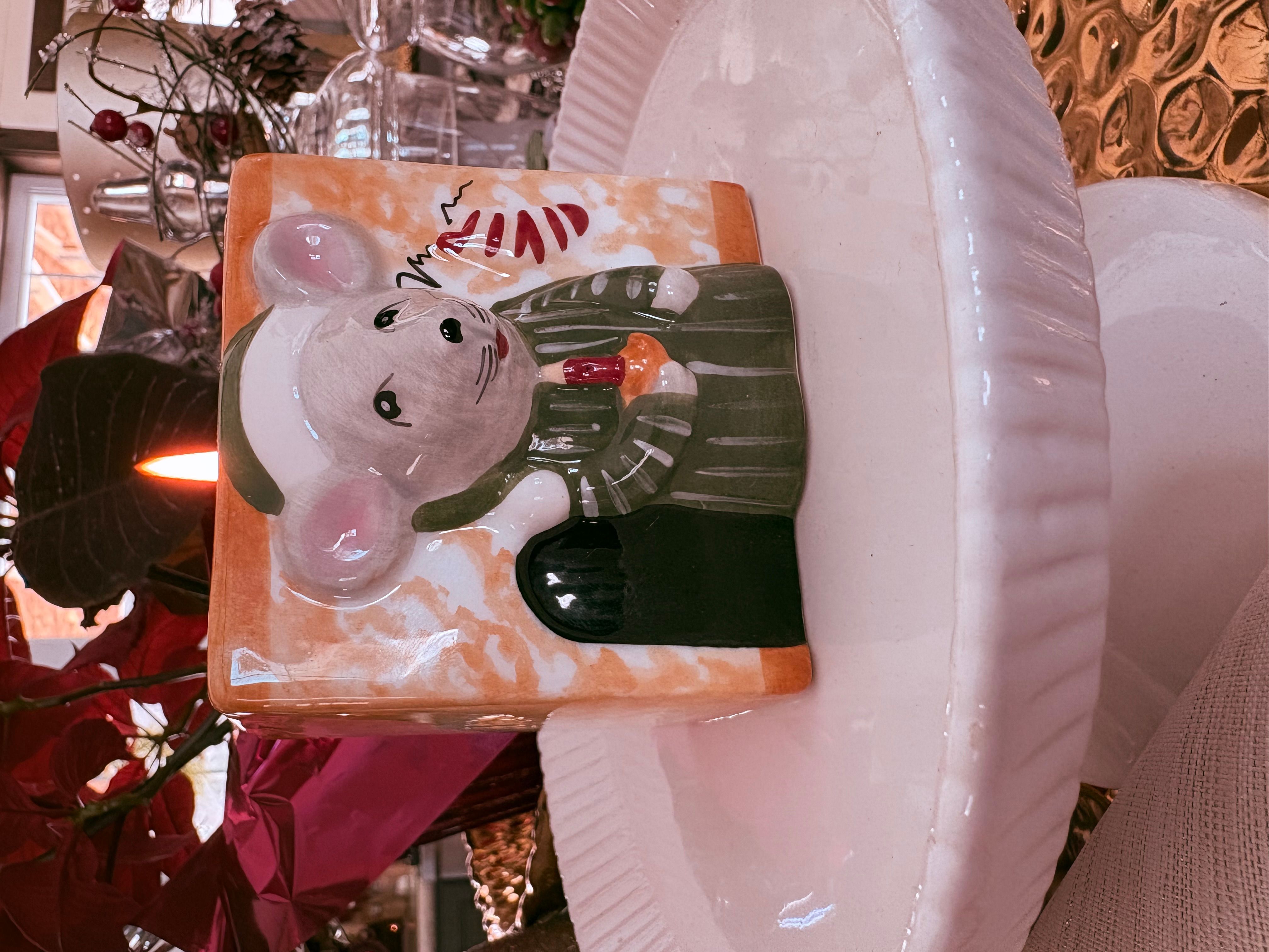 Ceramic Christmas Mouse