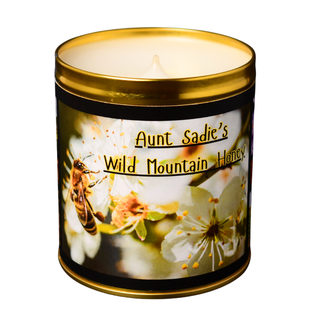 Honeycomb Glow - Wild Mountain Honey Candle, Tin Color: Gold
