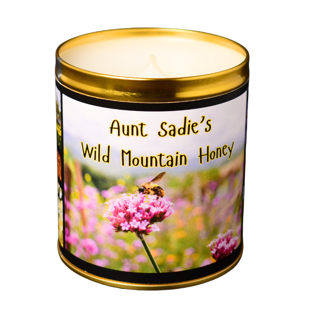 Milkweed - Wild Mountain Honey Candle, Tin Color: Gold