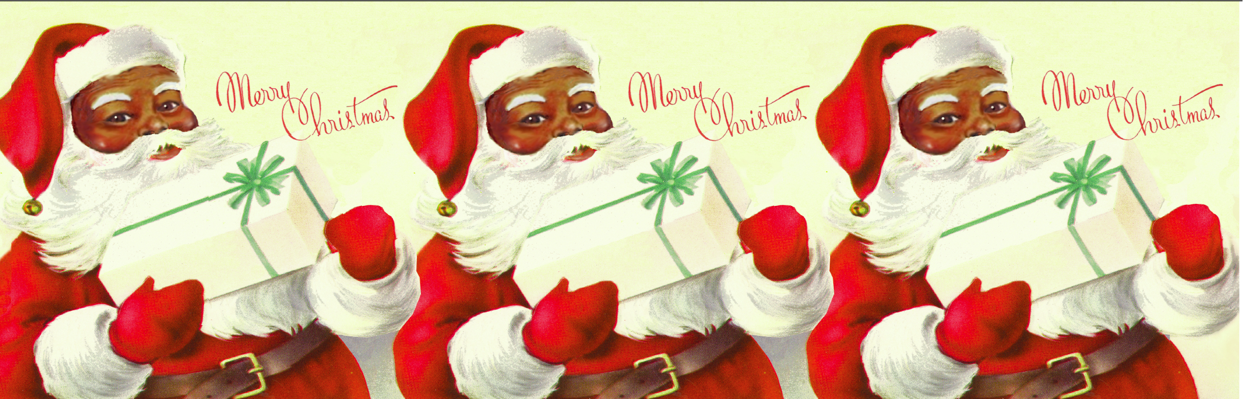 Merry Christmas Santas (Black)