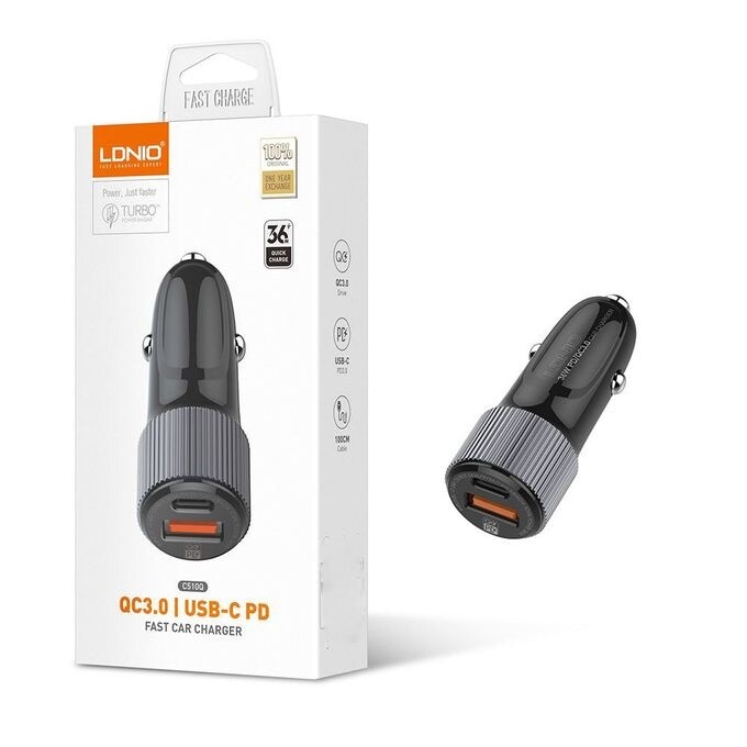 Car Charger 20W PD Ldnio C510Q (3 Months Warranty)