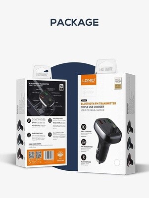 Car Charger with Bluetooth FM Transmitter Ldnio (3 Months Warranty)