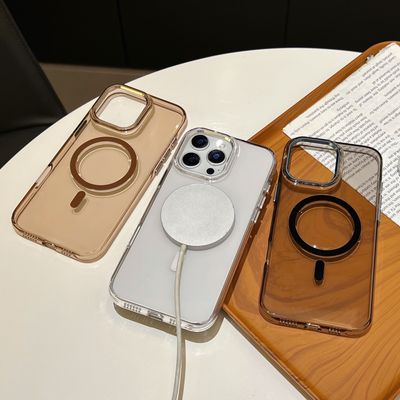 Hard Transparent Magsafe With Metal Key (Anti Yellow)