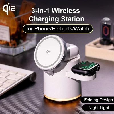 4 in 1 Qi2 Compatible Smart Magsafe Wireless Charger C-16 (6 Months Warranty)