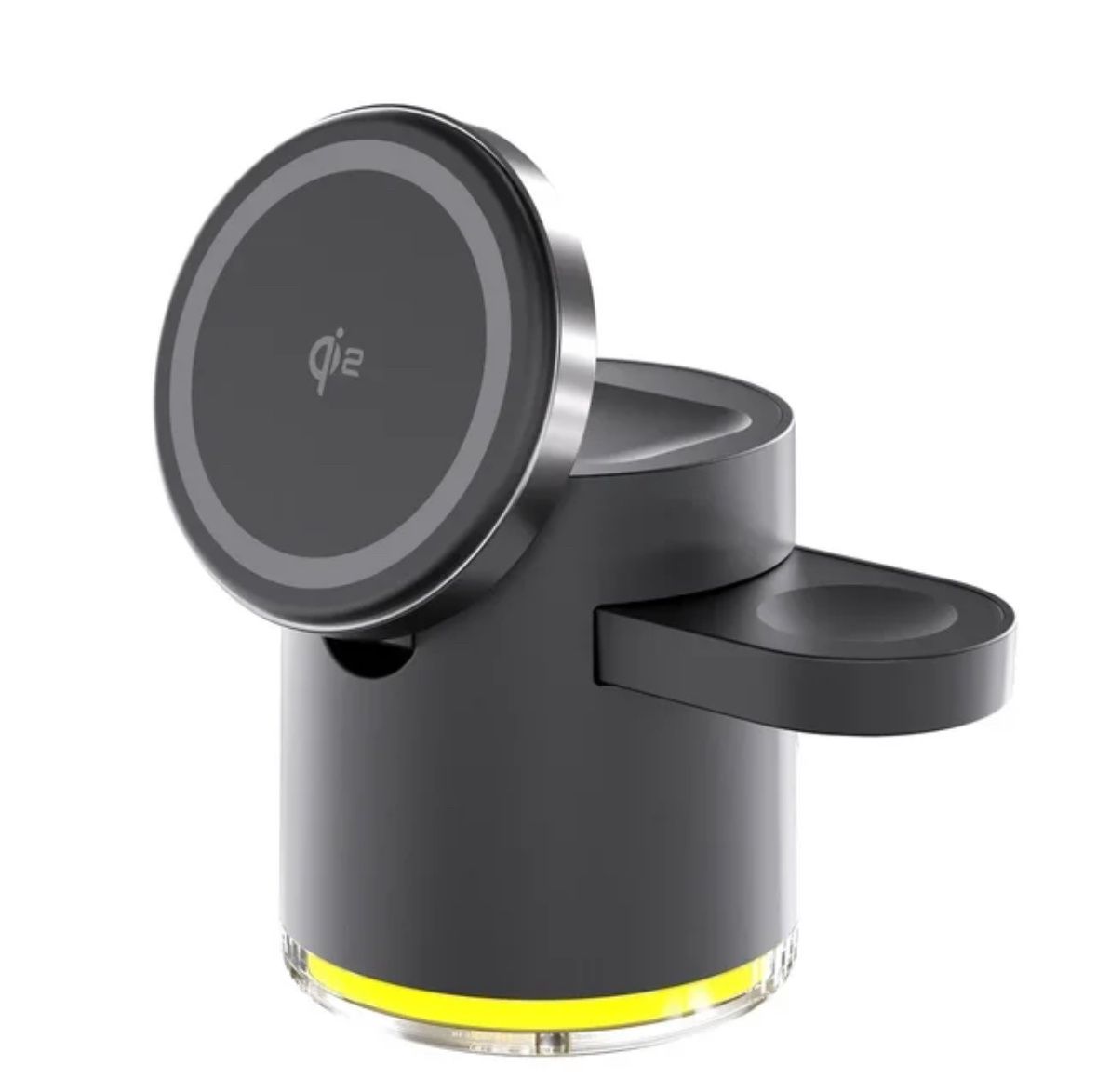 4 in 1 Qi2 Compatible Smart Magsafe Wireless Charger C-16 (6 Months Warranty), Colour: Black