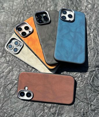 Metal Lens MagSafe Leather Case